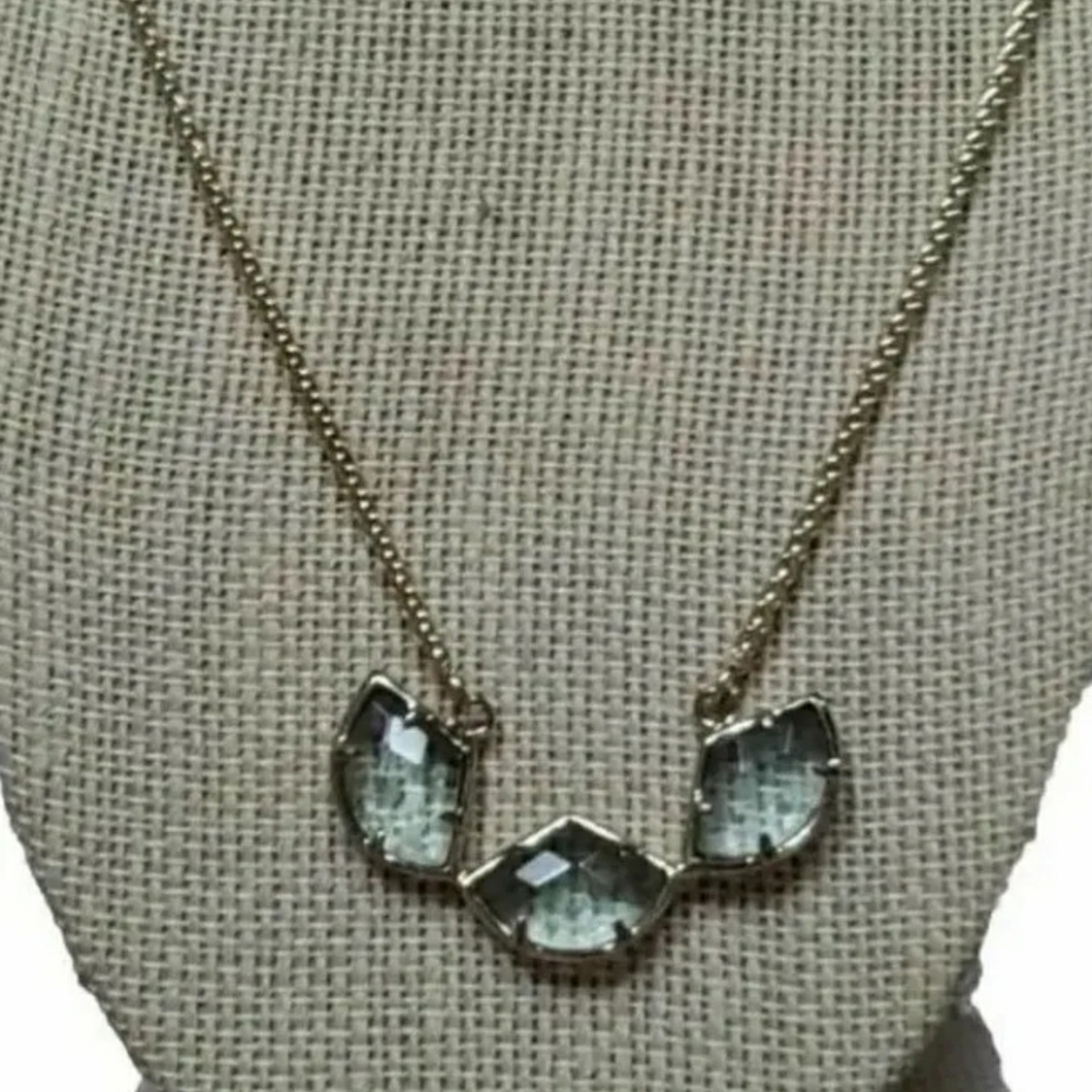 Kendra Scott Vintage Light Blue Quartz Statement Necklace - Picture 2 of 4